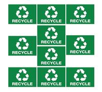 PLAFOPE 10 Pièces Autocollants de Recyclage pour Poubelle Autocollant pour Bac de Recyclage Vinyle Vert Résistant aux Intempéries pour Maisons et Centres Communautaires