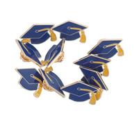 PLAFOPE 10 Pièces Broche Créative de Chapeau de Graduation en Alliage de Zinc Bleu, Décoration D'épinglette de Remise de Diplôme comme Présent de Diplôme pour Insigne de Veste de Costume