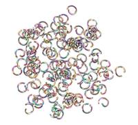 PLAFOPE 100 Pièces Anneaux Ouverts Acier Inoxydable Colorés Anneaux de Saut Pratiques pour Fabrication de Bijoux DIY Connecteurs Durables pour Créations Artisanales