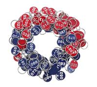 PLAFOPE 100 pièces Étiquettes Numérotées Alliage Aluminium avec Anneaux Métalliques Porte-clés Pratique pour Organisation Rapide de Valises Sacs de Voyage Casiers et Clés
