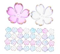 PLAFOPE 100 Pièces Perles Spacer Fleurs Acryliques Dégradé Bleu Mini Charms Cerisier Pétales pour Colliers Bracelets Bijoux DIY