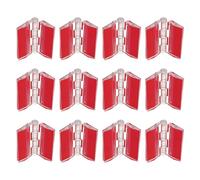 PLAFOPE 12 Pièces Charnière de Piano Invisible en Acrylique Adhésive 45mm, Rouge Charnière Continue Ultrafine, pour Boîte à Bijoux et Petite Porte, DIY et Couvercle D'aquarium