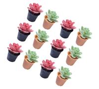 PLAFOPE 12 pièces Lot de Mini Plantes Artificielles pour Maison Poupée Modèles Mini Bonsaïs Réalistes Décoration Miniature Verte pour Bureau et Étagère
