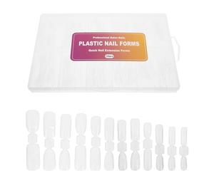 PLAFOPE 120 Pcs Ongles à Couverture Complète en Plastique avec Lignes de Repérage pour Extensions et Manucure à Domicile