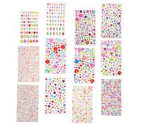 PLAFOPE 12feuilles Autocollants Autocollants à Dos Plat Forme De Patchs Applique Cristal Pour Garçon Fille Bricolage