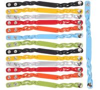 PLAFOPE 14 pièces Bracelet Cuir Tressé Ajustable pour Gravure DIY Surface Vierge Colorée Rouge Bleu Noir Orange Gris Accessoire Personnalisé pour Femmes et Hommes