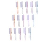 PLAFOPE 15 pièces Brosse à Ongles avec Long Manche Set de Nettoyage pour Ongles et Orteils Doux et Transparentes Blanc Bleu Orange