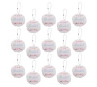 PLAFOPE 15 Pièces Lot de 15 Mini Porte-clés Tennis Mignons Balle en Peluche Blanche, Breloques pour Paquet à Dos Sport, Accessoires Souvenirs pour Fête et Fans de Tennis, Ornement Compact