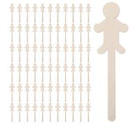 PLAFOPE 150 Pièces DIY Wooden People Shapes For Unfinished Craft Stick Figures For Painting And Puppets Smooth Surface Boys Shaped Blanks Creative Educational Play