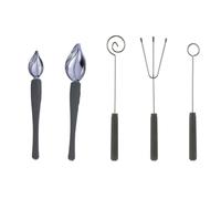 PLAFOPE 1ensemble Set de Ustensiles Inox pour Décorations Sucrées Cuillères à Sauce Petite et Grande Outils à Chocolat Poignée Ergonomique Grise pour Pâtisserie Fondue Décorations