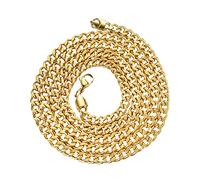 PLAFOPE 1pièce Collier Homme Hip Hop Chaîne Cubaine Plaqué Or Style Chic Acier Inoxydable Résistant et Élégant pour Danseurs et Fans de Mode