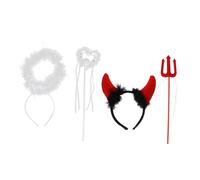 PLAFOPE 2 Ensembles Lot Ange et Bandeaux Plumes pour Garçon Fille et Adultes Accessoires de Costume pour Fête Cosplay et Spectacle