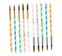 PLAFOPE 2 ensembles Pinceaux Nail Art Manucure Crystall Acrylique Spirale Outils Nail Brush Portable pour Femmes Série Têtes Or et Argent Kit Art Précis et Compact