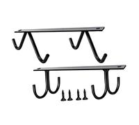 PLAFOPE 2 Ensembles Support Tasses Sous Meuble avec Crochets Noir Rangement Multifonction pour Mugs Ustensiles et Accessoires de Cuisine Suspendu et Facile à Installer