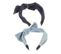 PLAFOPE 2 Pièces Bandeau à nœud en jean Headswear féminins Coiffe couvre-chefs élégants Brand de cheveux de fille bandeaux à la mode coiffure décorative Bandeau à bowknot casque décoratif