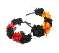 PLAFOPE 2 Pièces Bandeau Cheveux Femme Halloween Floral et Rouge Accessoire Déguisement Rose Élégant pour Soirée Costume
