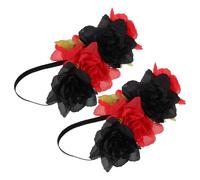 PLAFOPE 2 Pièces Bandeau de Mariée Extensible Couronne de Fleurs Tissu Robuste Serre-tête Floral pour Mariage Accessoires Confortables pour Coiffure de Demoiselle Honneur et Photo de