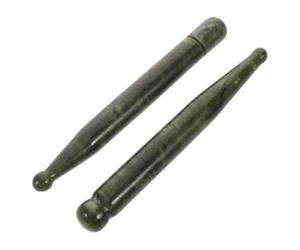 PLAFOPE 2 Pièces Bâtonnet de Massage en Jade pour Visage et Yeux, Outil Manuel Gua Sha Hygiénique au Toucher Rafraîchissant, pour Soins Quotidiens et Salons de Beauté