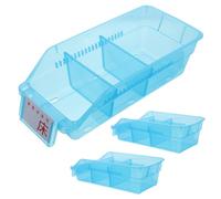 PLAFOPE 2 Pièces Boîte de Rangement pour Médicaments Pilulier Transparent avec Séparateur Bac Empilable pour Flacons de Pilules Organisateur de Pharmacie pour Maison ou Centre de Santé