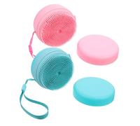 PLAFOPE 2 Pièces Brosse Silicone Douceur Peau Exfoliante Corps et Visage Massage Chevelu Anti-pelliculaire avec Rangement et Cordon Suspendu