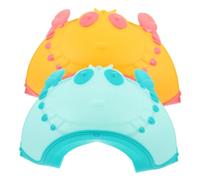 PLAFOPE 2 pièces Casquettes Bain Garçon Fille Ajustables Protection Yeux Oreilles Bouclier Lavage Cheveux Garçon Fille Silicone Souple