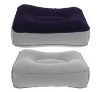 PLAFOPE 2 pièces Coussin de Repos Gonflable pour Portable Repose Voyage PVC Flocage Confortable et Pratique pour Hommes et Femmes