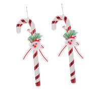 PLAFOPE 2 pièces Décoration Noël Canne à Sucre Suspendue avec Père Noël Ornement pour Sapin Fenêtres et Portes DIY Fête et Extérieur