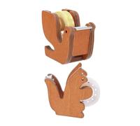 PLAFOPE 2 pièces Distributeur de Ruban Adhésif Bois Animal Support Portable Robuste pour Bureau Coupe-ruban Compact Cadeau Pratique pour Organisation de Bureau Couleur Couleur Aléatoire