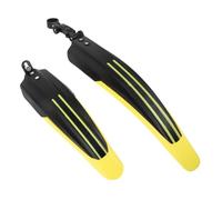 PLAFOPE 2 Pièces Garde-Boue Sécurité en Arrière PP et Tout-Terrain Vélo Jaune Design Prolongé et Structure Guide-Flux pour Améliorer la Visibilité Chemins Boueux