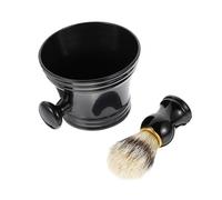 PLAFOPE 2 pièces Kit Rasage Homme Brosse Poil Sanglier et Bol Savon Rasage Noir Exfoliant Peau Variété de Barbe