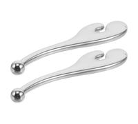 PLAFOPE 2 Pièces Lot de 2 Bâtons Applicateurs Métalliques Argentés pour Crème Contour des Yeux, Masseurs Visage Portables et Réutilisables, Outil D’Application de Sérum pour Soin