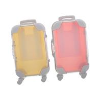 PLAFOPE 2 pièces Mini Boîte Rangement Cosmétique Transparente pour Faux Cils Valise Trolley Portable et Organisateur de Cils de Voyage Lot de Rose Jaune