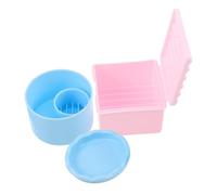 PLAFOPE 2 Pièces Nail Cleaning Box With Lid Plastic Nail Tool Cleaning Cup Pen Washing Cup With Brush Holder Design