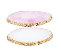 PLAFOPE 2 pièces Palette de Manucure Résine avec Bord Doré Plateau Peinture Vernis à Ongles et Gel pour Mixage Palette Art Ongles Pratique pour Nail Manicure et Mélange Cosmétique