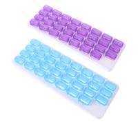 PLAFOPE 2 Pièces Pilulier Mensuel Jours Organisateur Portable Étanche avec Compartiments pour Maison et Voyage Couleur Aléatoire