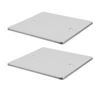 PLAFOPE 2 Pièces Plaque Murale Finition sans Joint en Acier Inoxydable Argenté Vierge Carrée Facile pour Prises et Interrupteurs, la Cuisine ou Toute Pièce