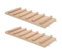 PLAFOPE 2 Pièces Pont d'escalade en Bois pour Cage de Hamster et Habitat de Lézard ou Chinchilla, Plateforme de Repos Encourageant L'exploration Active