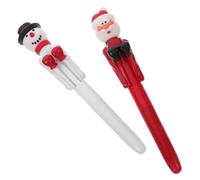 PLAFOPE 2 Pièces Stylo à Bille Noël Interactif Père Noël et Bonhomme de Stylo Boxe Ludique pour École et Bureau Cadeau Étudiant