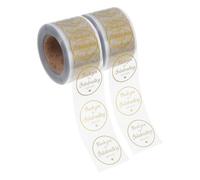 PLAFOPE 2 rouleaux Autocollants Merci Autocollants Rond Transparente Décoratifs pour Emballage Cadeaux et Sceau Facile à Utiliser Peel-and-stick pour Remerciement et Décoration Journal