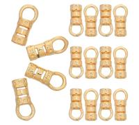 PLAFOPE 20 Pièces Embouts de Cordon à Sertir en Alliage Doré 18K Véritable, Diamètre Intérieur 2 MM, 20 Pièces, Fermoirs Décoratifs pour Bracelets et Colliers, Création de Bijoux