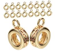 PLAFOPE 20 pièces Perles Métalliques Tube Espacement Cuivre pour Fabrication de Bijoux DIY Anneaux de Suspension pour Bracelets et Colliers Accessoires Artisanaux Légers et Portables