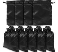 PLAFOPE 20pcs Paquet à Bijoux en Satin Noir Cordon de Serrage, Pochette Présent Pratique et Légère pour Emballage de Bonbons de Noël et Rangement de Petits Objets