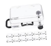 PLAFOPE 24 Pièces Mini Suitcase Party Favor Box Transparent Plastic Candy Container Tiny Travel Luggage For Birthday Wedding Cruise Jewelry Makeup Storage