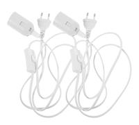 PLAFOPE 2pcs Douille D'ampoule E27 avec Câble Double Couche en Plastique et Cuivre, Interrupteur à Pression Lisse, Base Suspendre Diy, Cordon Lumineux Blanc