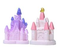 PLAFOPE 2pcs Maisonnette D'imitation Château de Fées Miniature en Plastique Décorative et Peu Encombrante pour Décoration de Maison ou Présent Garçon et Filles