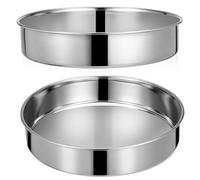 PLAFOPE 2pièces Moules à Gâteau Ronds Acier Inoxydable Génoise Démoulage Facile Poli et Résistant Chaleur Pâtisserie Repas Snacks Lot