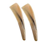PLAFOPE 2pièces Peigne Corne De Bœuf à Dents Fines Pour Démêler Cheveux Bouclés Massage Chevelu Antistatique Usage Domestique Et Voyage Pour Hommes Femmes