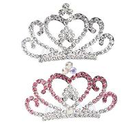 PLAFOPE 2pièces Tiaras Rhinestones Pour Filles Accessoires De Cheveux Élégants Pour Et Fêtes Couronne De Princesse Peigne Pour Déguisements Et Photos