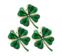 PLAFOPE 3 Broches Shamrock en Alliage Vert - Accessoire Trèfle avec Fixation Sécurisée pour Femmes et Filles - Pins Léger pour Saint-Patrick et Vacances