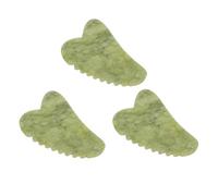 PLAFOPE 3 Pièces Jade Gua Sha Facial Massage Boards Heart-shaped Jade Horn Scraping Tools For Meridian Stimulation Ergonomic Design For Skin Care And Beauty Enhancement